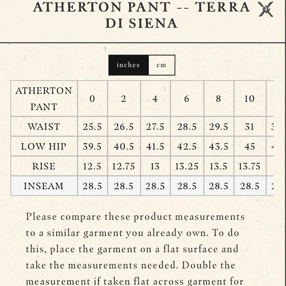 ❄️🎄DÔEN ’Atherton’ Heirloom Italian Wide Wale Cotton Corduroy Pant Siena 0/24 - Picture 9 of 10